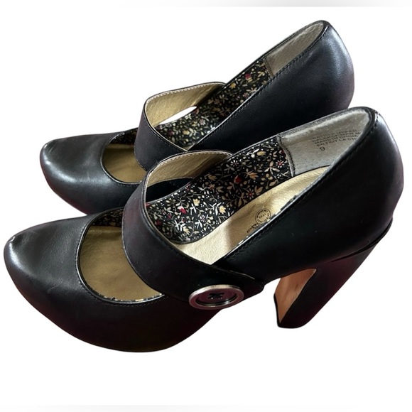 Seychelles | Women's black leather Third Degree Mary Jane pumps, side button sz9 - Picture 12 of 13